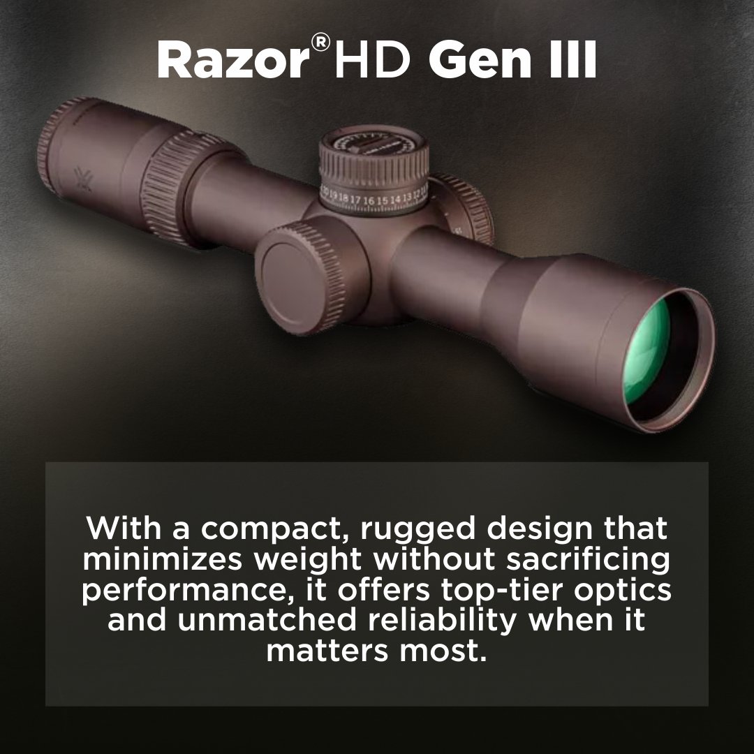 SportsandGadget's tweet image. #VortexRazor HD Gen III 4-24x44 (RZR-42401) 🔭

FFP EBR-7D MOA reticle, HD Optical System, L-Tec+ Zero System, and compact rugged design.
Official dealer in US, Canton, MA. Free Shipping or Fast 2 Day Shipping.

sports-and-gadgets.com/collections/ne…

#VortexOptics #PremiumRiflescope #Sports