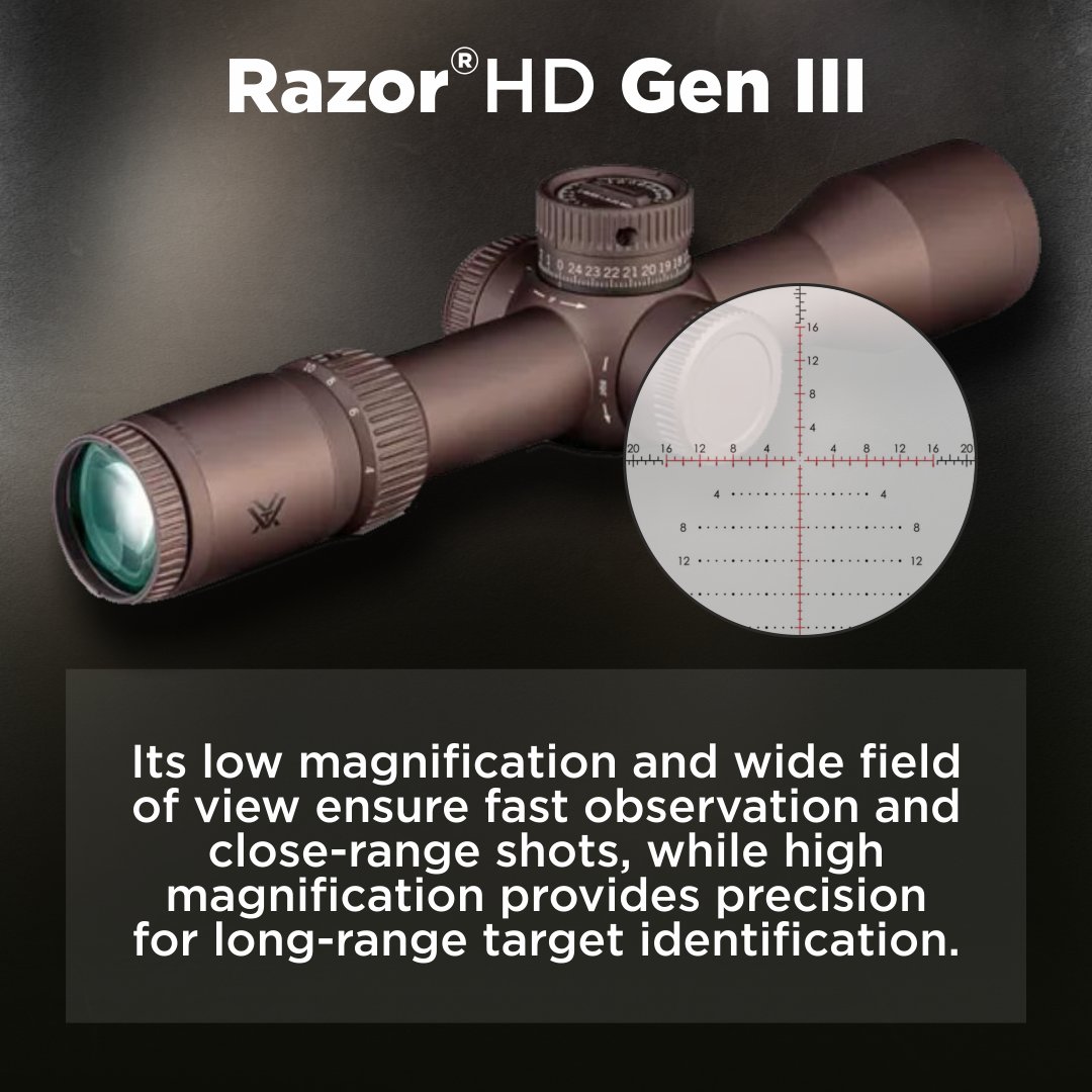 SportsandGadget's tweet image. #VortexRazor HD Gen III 4-24x44 (RZR-42401) 🔭

FFP EBR-7D MOA reticle, HD Optical System, L-Tec+ Zero System, and compact rugged design.
Official dealer in US, Canton, MA. Free Shipping or Fast 2 Day Shipping.

sports-and-gadgets.com/collections/ne…

#VortexOptics #PremiumRiflescope #Sports