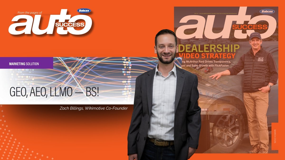 Wikimotive's tweet photo. “GEO, AEO, LLMO” ≠ more leads.

Before you chase AI rankings, read why Zach Billings says <1% of dealer opportunity lives there, and why search + reviews still win in 2026.

https://t.co/uWBPs1Q3xM https://t.co/UVRcKjp95M