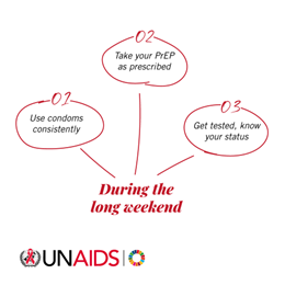 UNAIDS_ZAF's tweet image. This weekend, protect yourself and others:
1.Use condoms consistently
2.Take your treatment or PReP as prescribed
3.Know your status by getting tested regularly.

Prevention works when we have the right tools and information.

#PrEP #HIVPrevention #EndAIDS #StayProtected