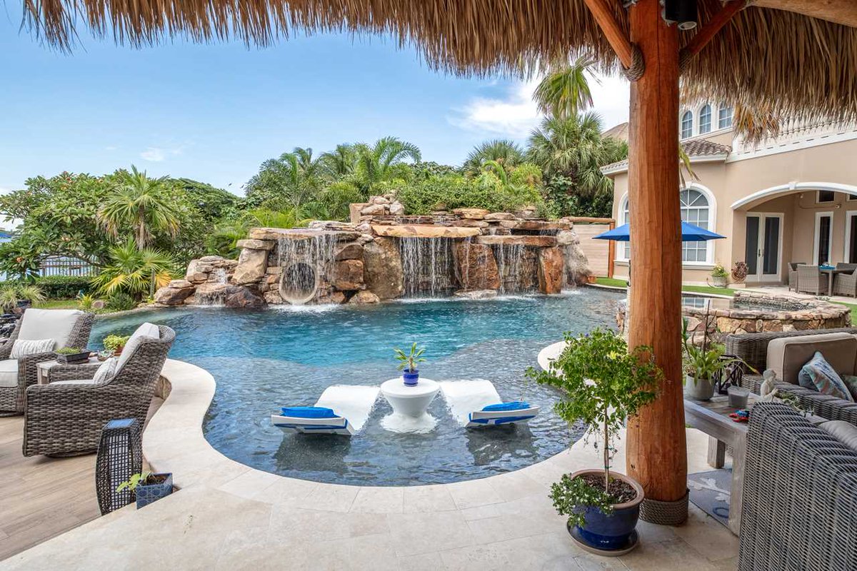 lucaslagoons's tweet image. We not only created an amazing pool, but we also created the ultimate outdoor living space with so many features: a tiki Hut, a hidden water slide, spa, massive grotto, sun shelf, infinity edge, firepit, and the list goes on. #insanepools #lucaslagoons #pool