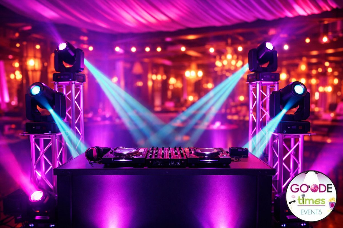 djbgoode's tweet image. Goode Times style means setting the mood! ✨ Light it up or dim it down? This week’s vibe is all about professional lighting. From wash effects to moving heads, we handle the glow so you have peace of mind. 💡

Let’s chat! 🥂

#ATLEvents #EventLighting #GoodeTimes #Mood
