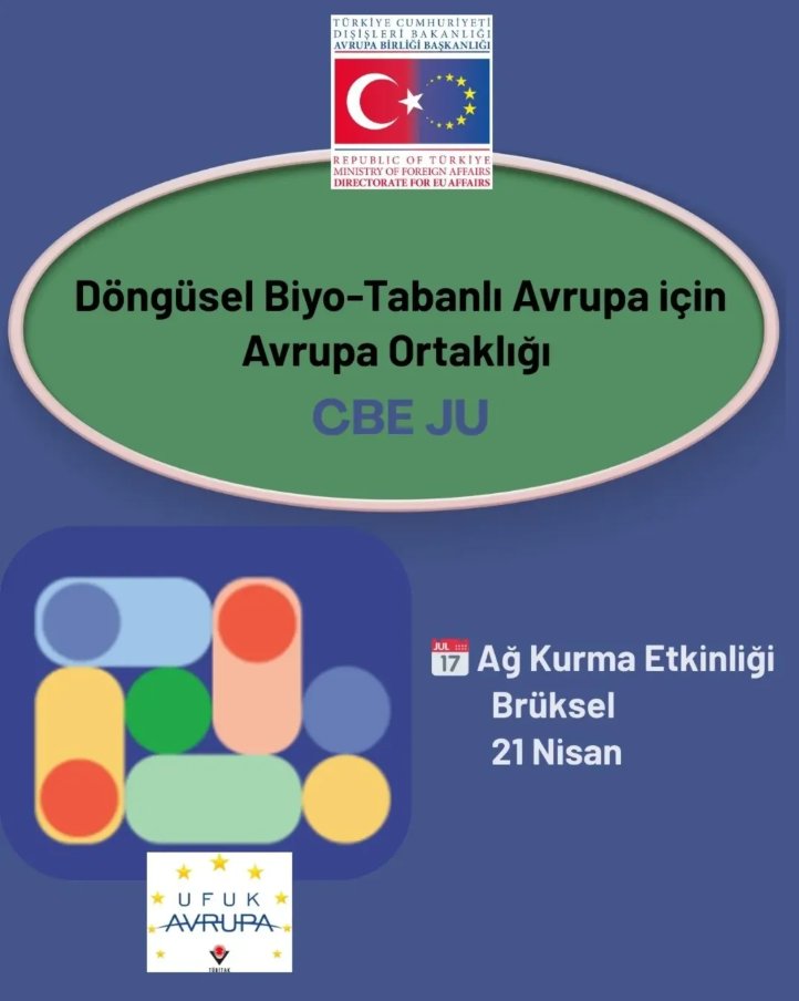 🌱 Ufuk Avrupa Programı CBE JU 2026 Çağrısı için Bilgi Günü ve Ağ Kurma Etkinliği

📅 Ağ Kurma Etkinliği (Brüksel)

📌 CBE JU 2026 Çağrısı Takvimi

🟢 Açılış: 23 Nisan 2026

🔴 Son Başvuru: 22 Eylül 2026

Detaylı bilgi ve kayıt için 🔗 BIO’da 👆

🔗 tinyurl.com/ybwtzust