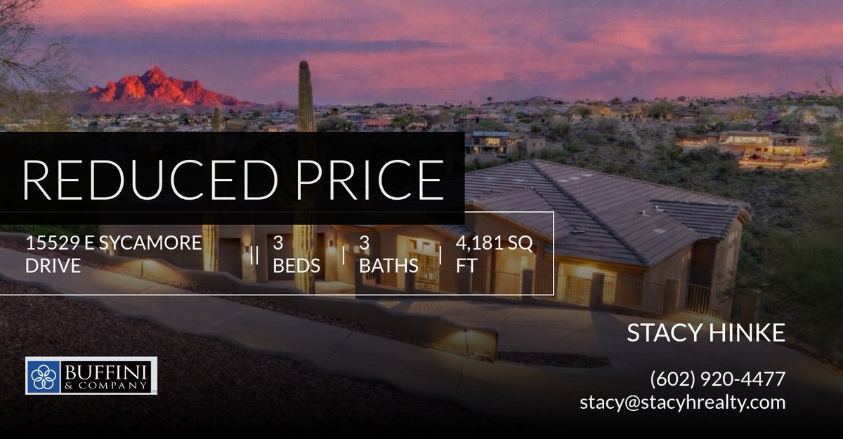 StacyHRealty's tweet photo. 📍 Reduced Price 📍 This recently reduced home at 15529 E Sycamore Drive in Fountain Hills won't last long, so, don't wait to set up a showing! Reach out here or at (602) 920-4477 for more information! https://t.co/vAGyYdH8E1 https://t.co/pTaCcA6cT3