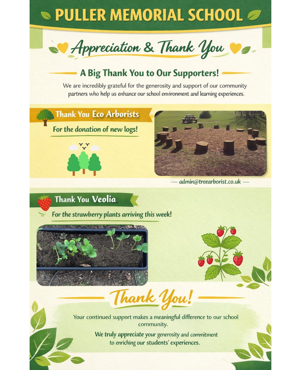 A big thank you to our supporters for helping enhance our school environment 🌿💛

We’re so grateful for the generous donations making a real difference to our pupils’ learning and wellbeing.

#ThankYou #SchoolCommunity