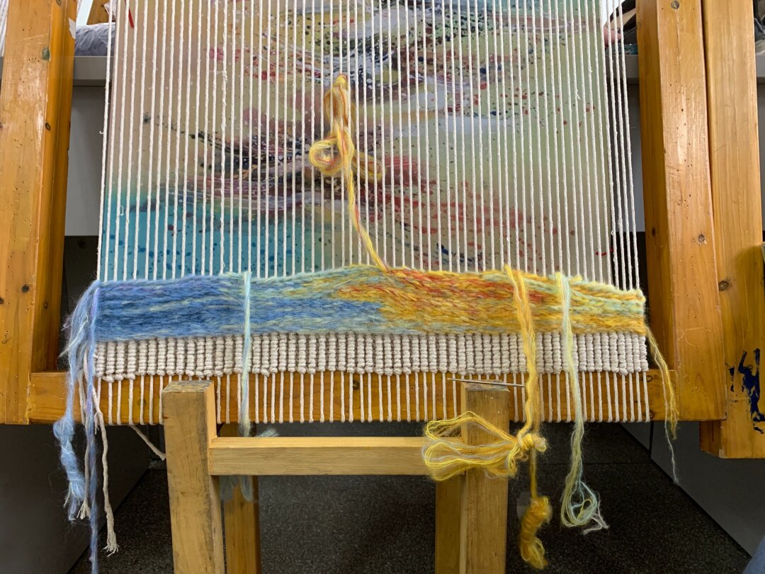 AnthonyCellier8's tweet photo. Dive into color u0026 texture—this mixed-media piece blends paint drips with hand-stitched fabric, turning ordinary moments into dreamy art. Feel the warmth of creativity in every stitch #ArtExperience #MixedMediaMagic https://t.co/eb0z4QldMk