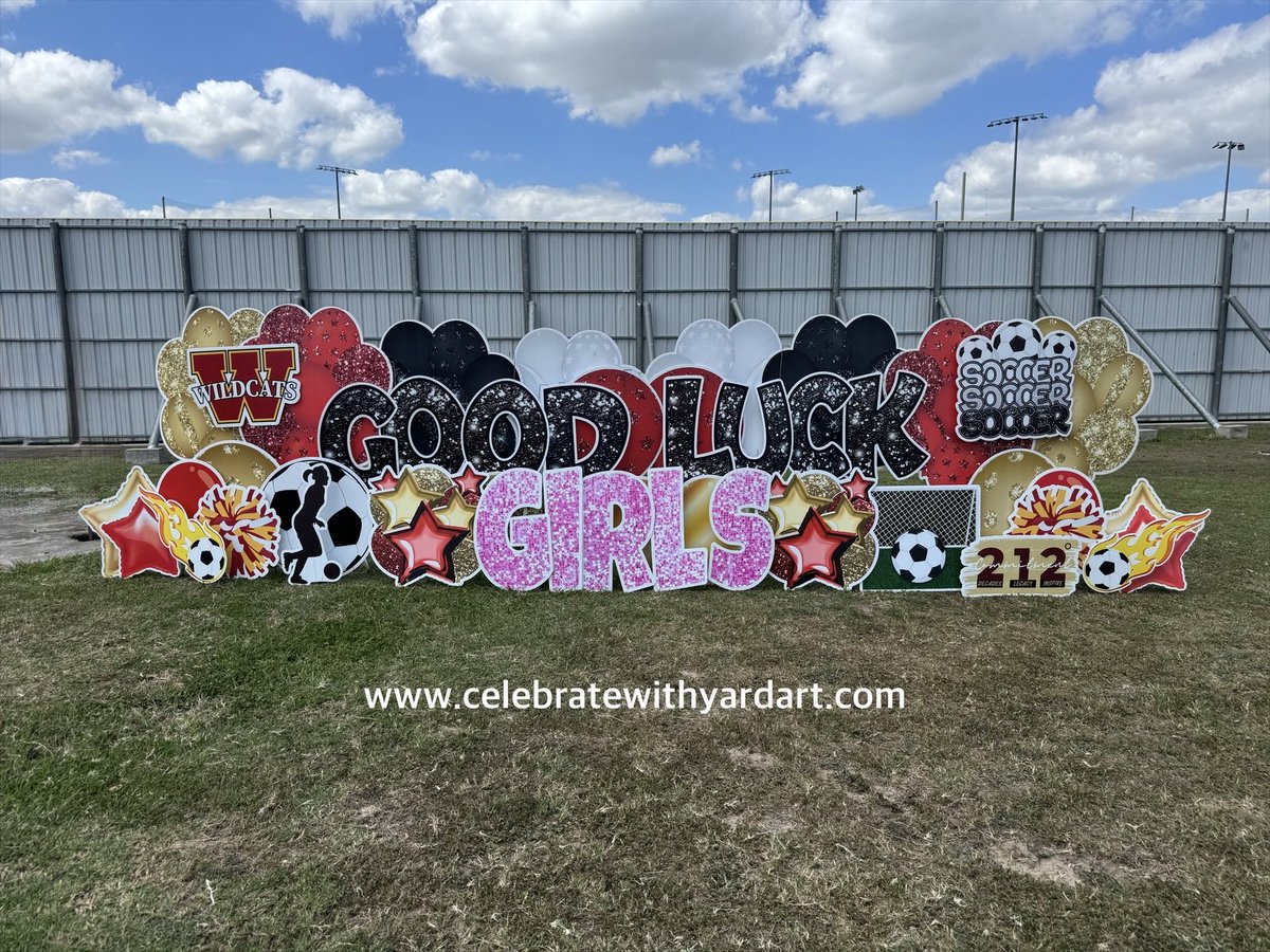 PartyYardArt's tweet photo. All the best of luck to the @CyWoods212 @CyWoodsSoccer team as they head to the Regional Semifinals today!
CW - You Know! 💛⚽️♥️
Go Wildcats!!
#celebratewithyardart #yardgreeting #YardArt #CyWoods212 #CFISDspirit #CypressTX #GirlsRock #WeAre212 https://t.co/7Hj7mi3hbe
