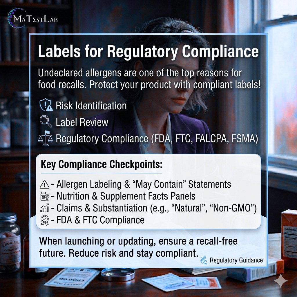 MatestlabInc's tweet photo. When launching a product or updating a label, food product manufacturers need to reduce risk and stay compliant.
#labelingcompliance #riskidentification #falcpa  #fsma https://t.co/Pgq8dc1mix