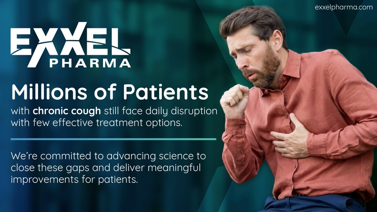 ExxelPharm's tweet photo. Millions of patients with #ChronicCough still face daily disruption with few effective treatment options.

Exxel Pharma is committed to advancing science to close these gaps and deliver meaningful improvements for patients. https://t.co/Koh5TVJp9M