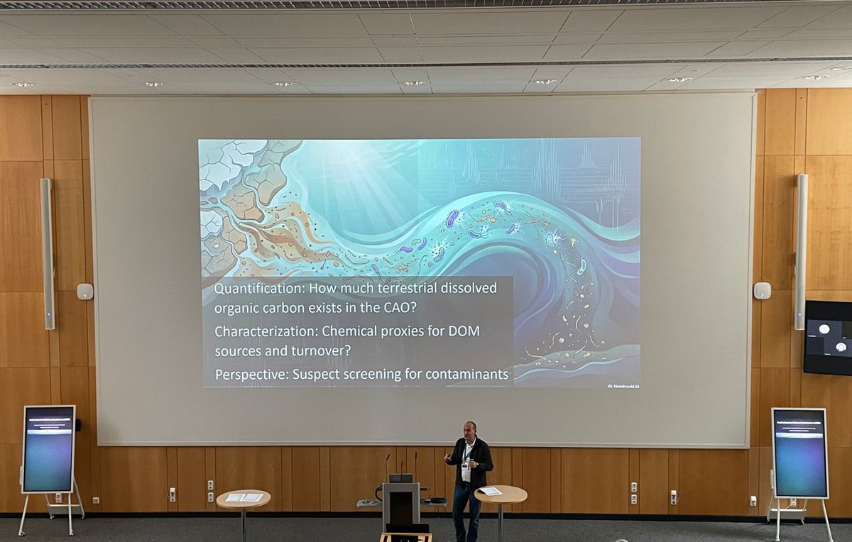 one_blue_eu's tweet image. Boris Koch, from @AWI_Media and partner of ONE-BLUE, took part in the Arctic System Science Conference 2026 with a talk on dissolved organic carbon and contaminants in the Central Arctic Ocean. 

#Arctic #ClimateChange #OceanScience #Contaminants #Horizon