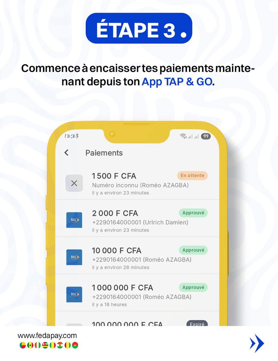 FedaPay SA 🇧🇯🇹🇬🇨🇮🇸🇳🇲🇱🇳🇪🇬🇳 tweet media