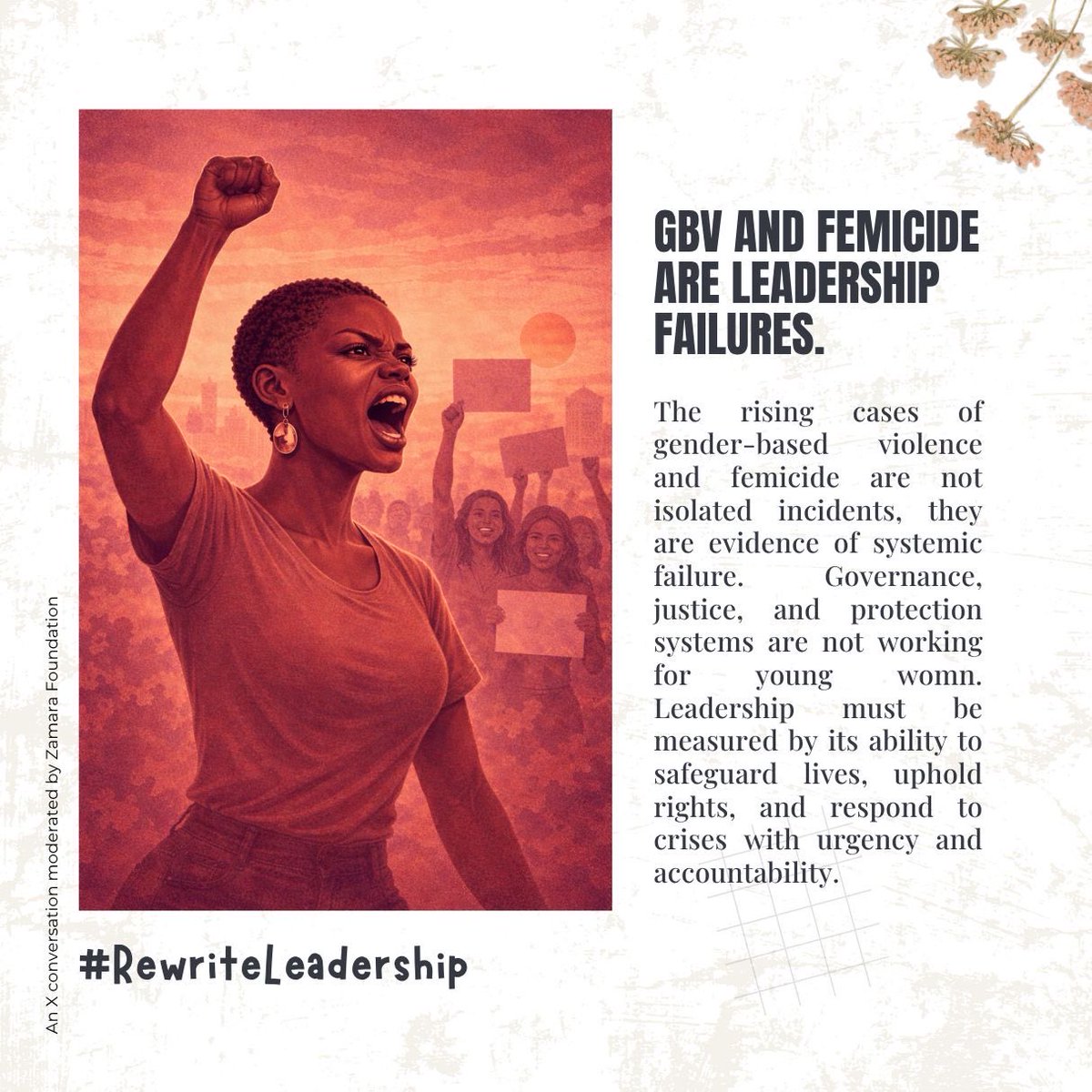 mugure_tabitha's tweet photo. Good leadership must uphold integrity, ability to safeguard life, uphold rights and respond to crises with urgency and accountability. #RewriteLeadership #ZamaraVoices https://t.co/qG5xrjRLE9