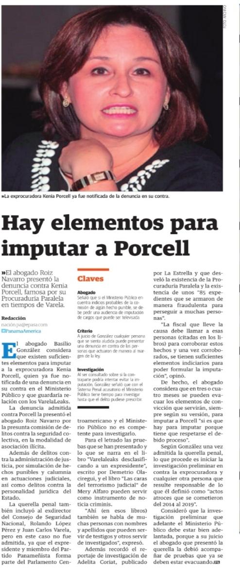 La admisión de la denuncia contra Kenia Porcell no es un acto político, es un acto jurídico. El principio de legalidad exige investigar todo hecho con apariencia de delito, sin excepciones ni privilegios.