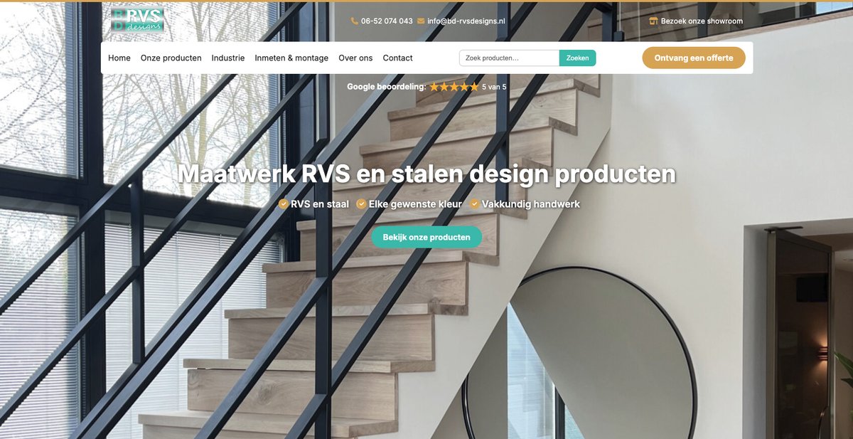 TowsMarketing's tweet photo. Nieuwe website live voor BD RVS Designs

Een bedrijf dat dagelijks prachtige maatwerk producten levert in RVS en staal, van trapleuningen tot design radiatoren, verdient een website die dat vakmanschap ook echt laat zien.

Bekijk ‘m hier: https://t.co/kxOjwq1leS https://t.co/AqbVWelXT1