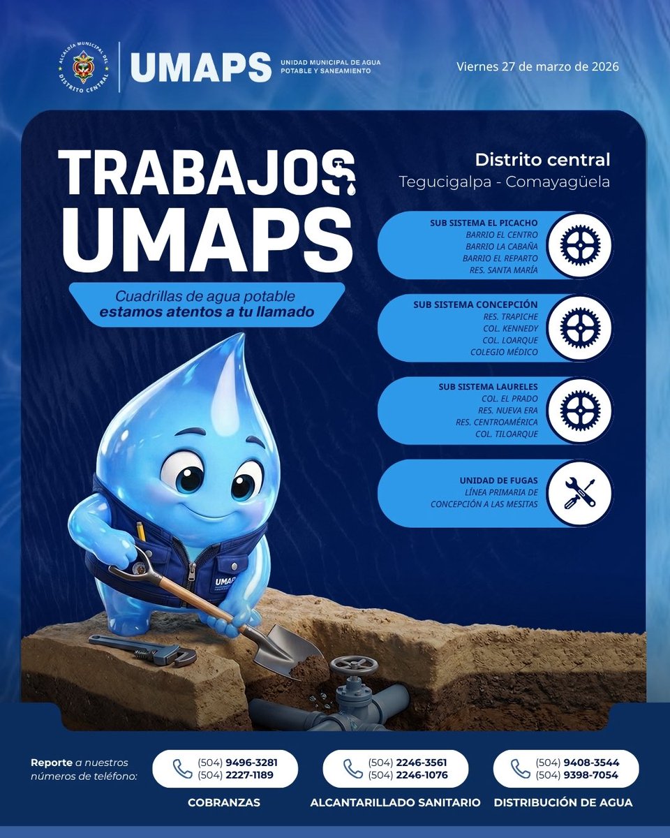 Unidad municipal de agua potable y saneamiento tweet media