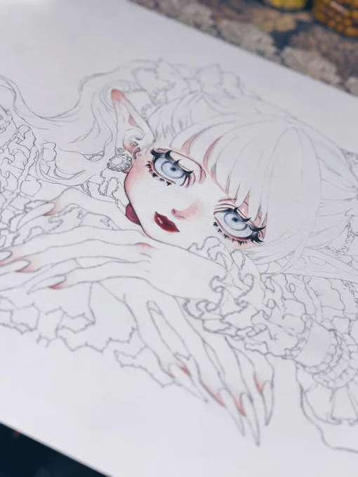 久々の水彩 wip