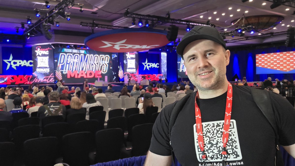 I'm at CPAC! Come find me, let's take a selfie. I'm hard to miss! I'm the guy with the QR code on his shirt. I definitely stand out. 😆 <a href="/elonmusk/">Elon Musk</a>