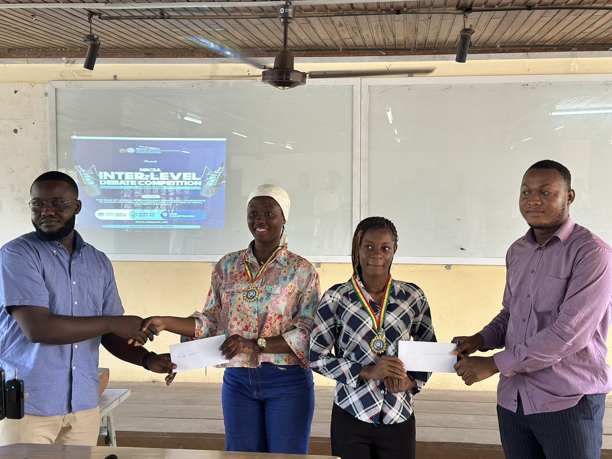 MecsaKnust's tweet photo. Congratulations to the Winners of the the Inter-level debate competition earlier today at the CCB courtroom 🎉🎉 #debate #knust #mecsa #trending https://t.co/rrnlWF6T4W