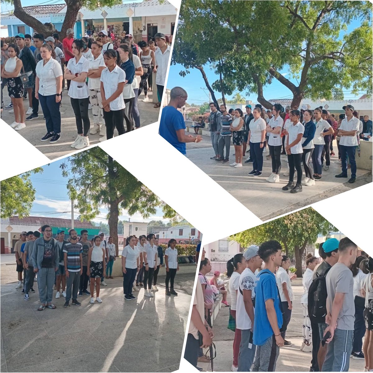 Estudiantes residentes en Guisa, que cursan estudios en las diferentes universidades  realizan el Bastión Universitario. Autoridades del territorio de la ACRC, el MININT, el CUM, presidieron dicha actividad.