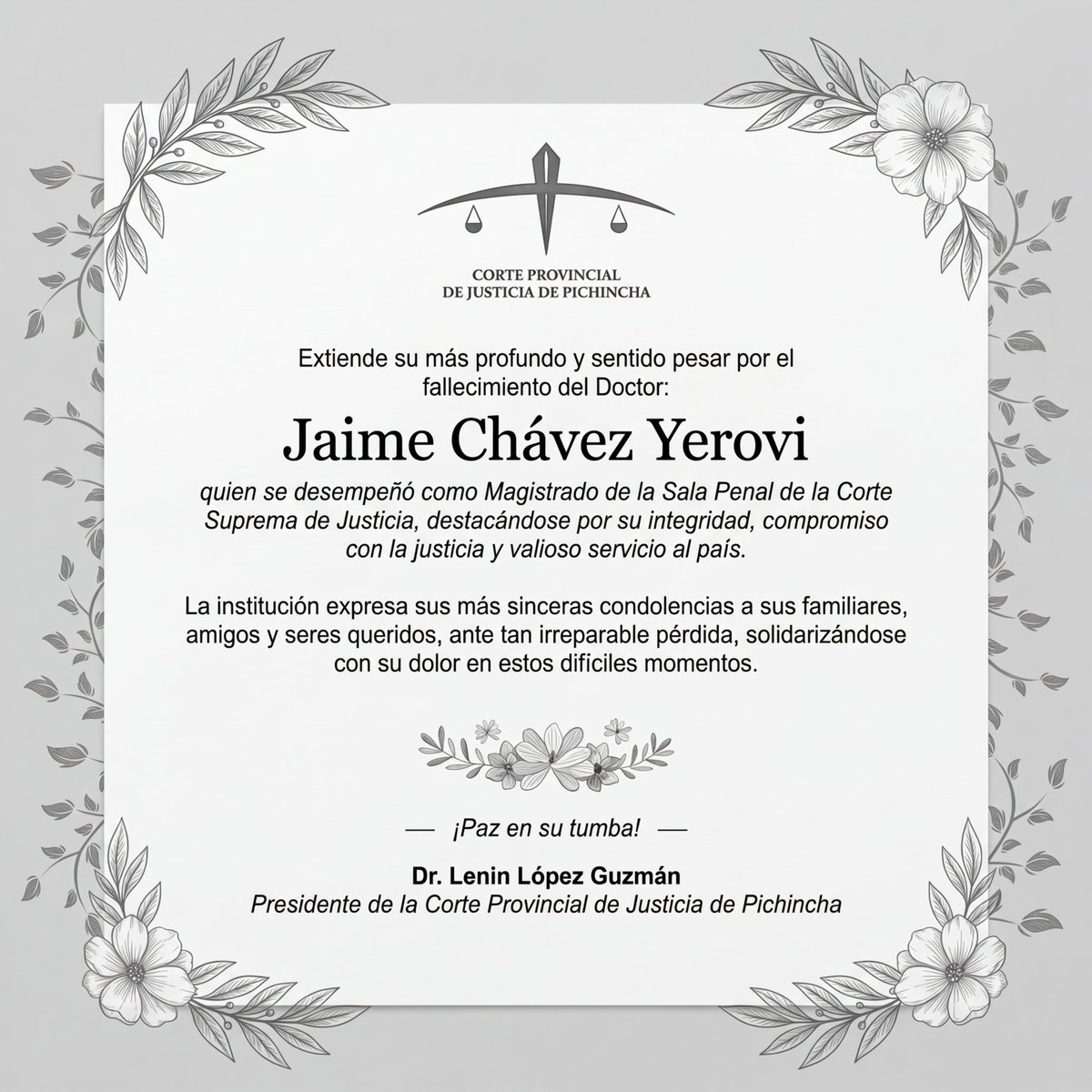 Corte Provincial de Justicia de Pichincha tweet media