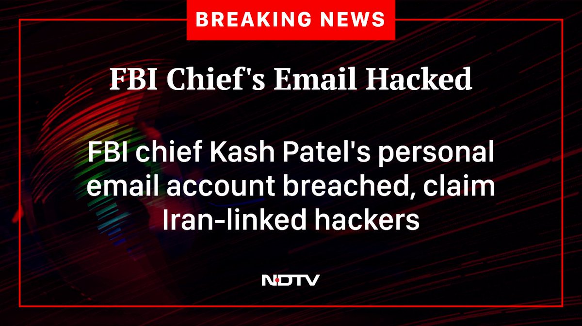 ndtv's tweet image. #IranWar #KashPatel