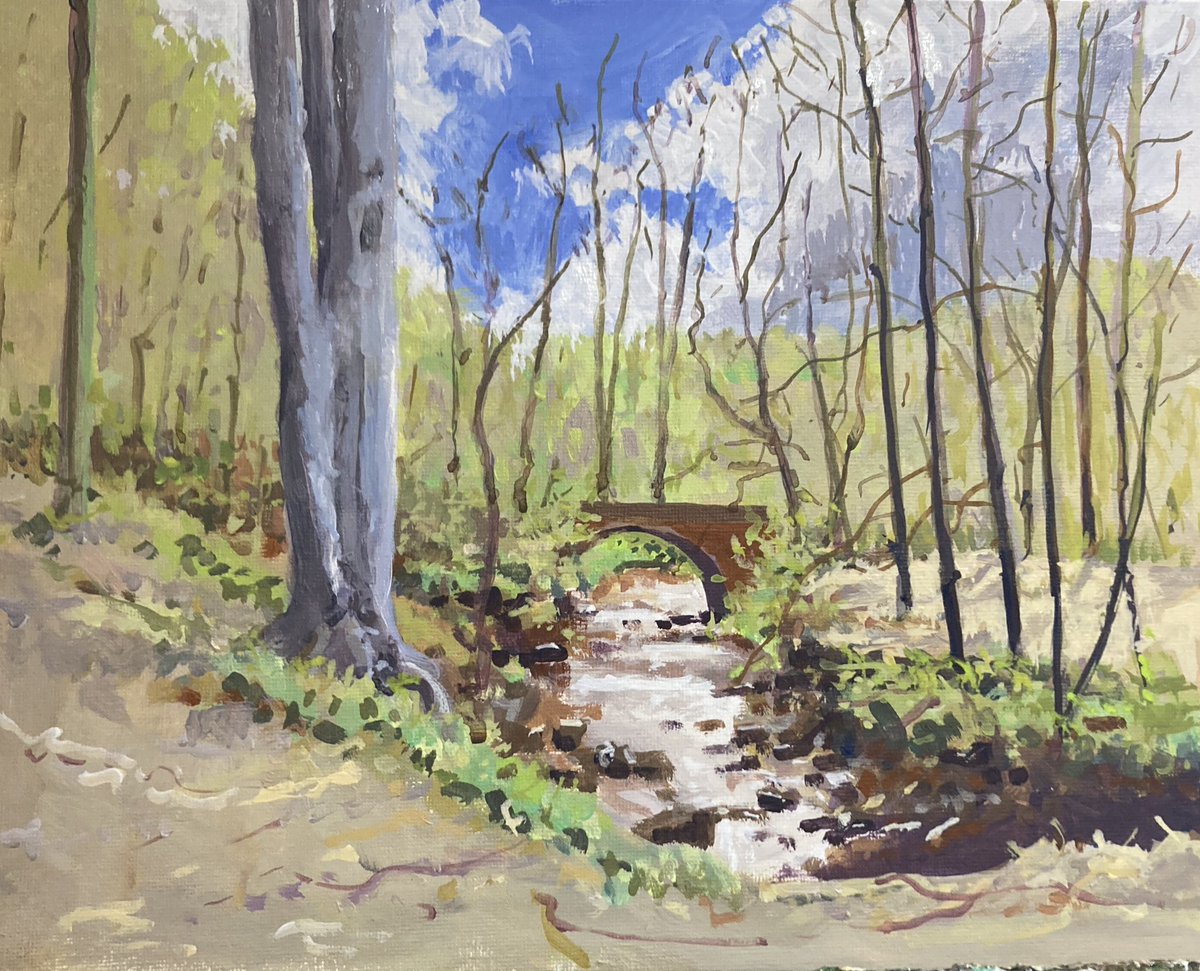 tarnincolour's tweet photo. Esk valley, NE England- Golden SOFLAT Acrylics on canvas board  #thedailysketch #bigartboost #sketchbook #sketch #urbansketcher #urbansketchers #usk #draw365 #drawing #acrylic #painting #artoftheday #acrylicpainting #artchallenge https://t.co/EvLS8snxK3