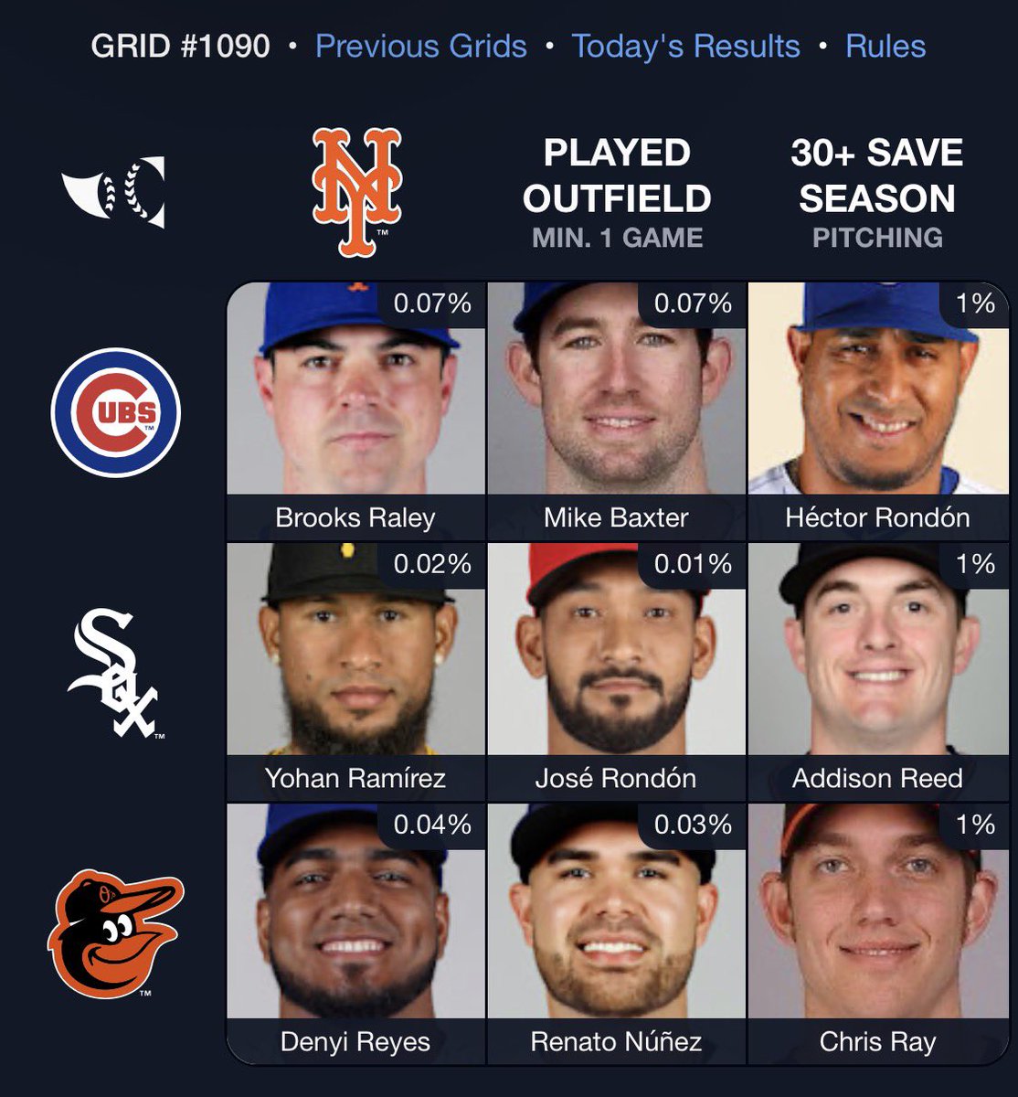 Gus' Immaculate Grid Picks tweet media