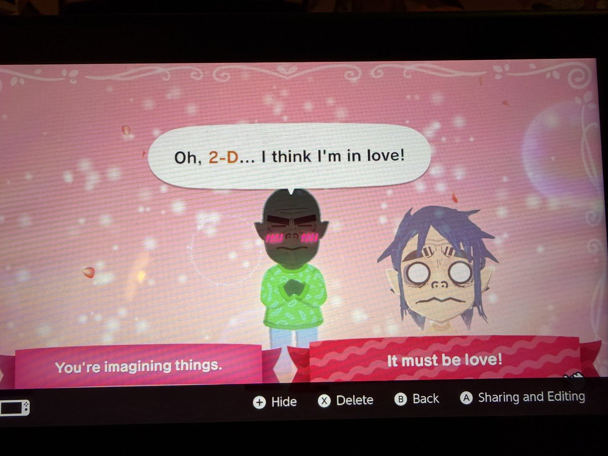 mudz_left_cheek's tweet photo. since everyones showing off their tomodachi life stuff now y'all gotta see my #2russdoc and #2russ behavior. Plus murdoc being his traumatized pb self https://t.co/2zTvre4SFf
