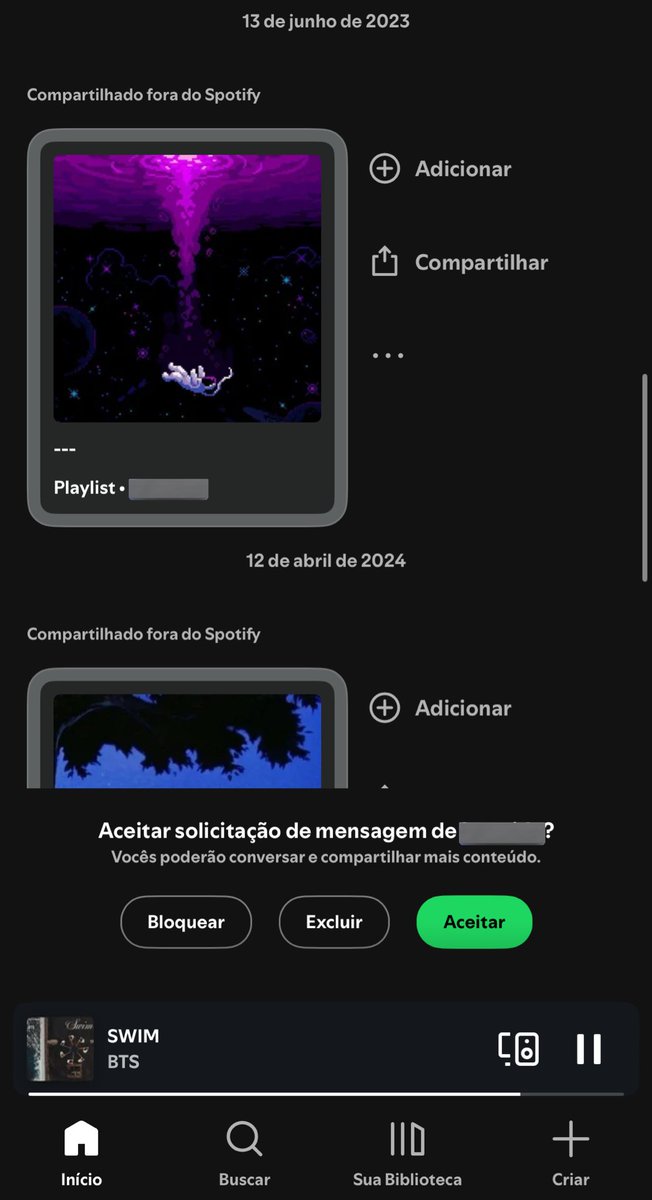 e meu ex que desde que a gnt terminou me manda playlist no spotify sobre a gnt… ja fazem 4 anos