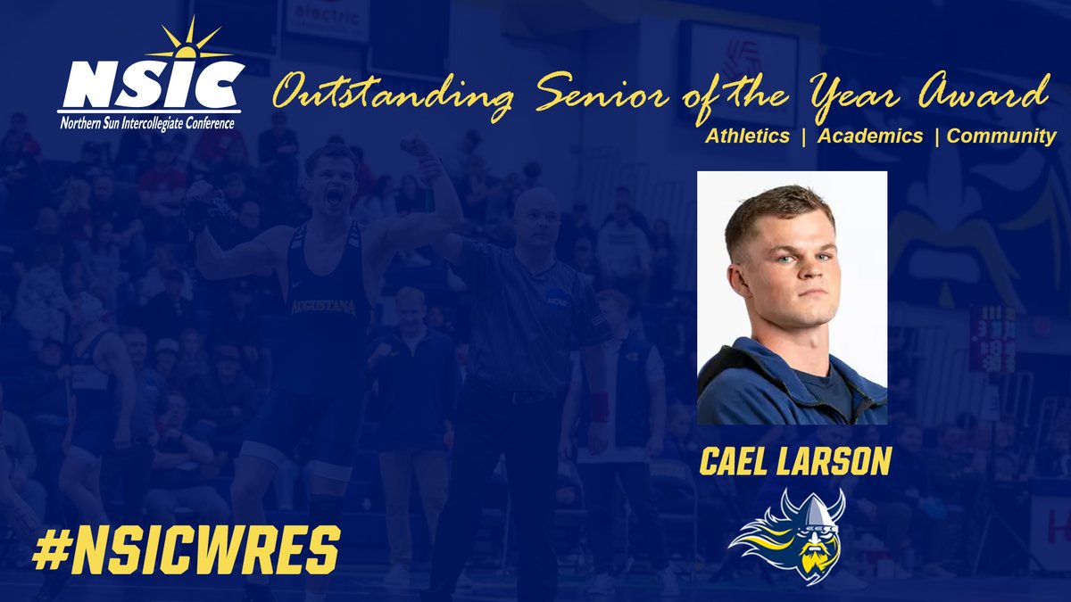 NorthernSunConf's tweet photo. Augustana’s Cael Larson named NSIC Outstanding Senior of the Year for Wrestling
#NSICWres

Full Story at: https://t.co/uMucT2Cros https://t.co/xLPcFV0ObR