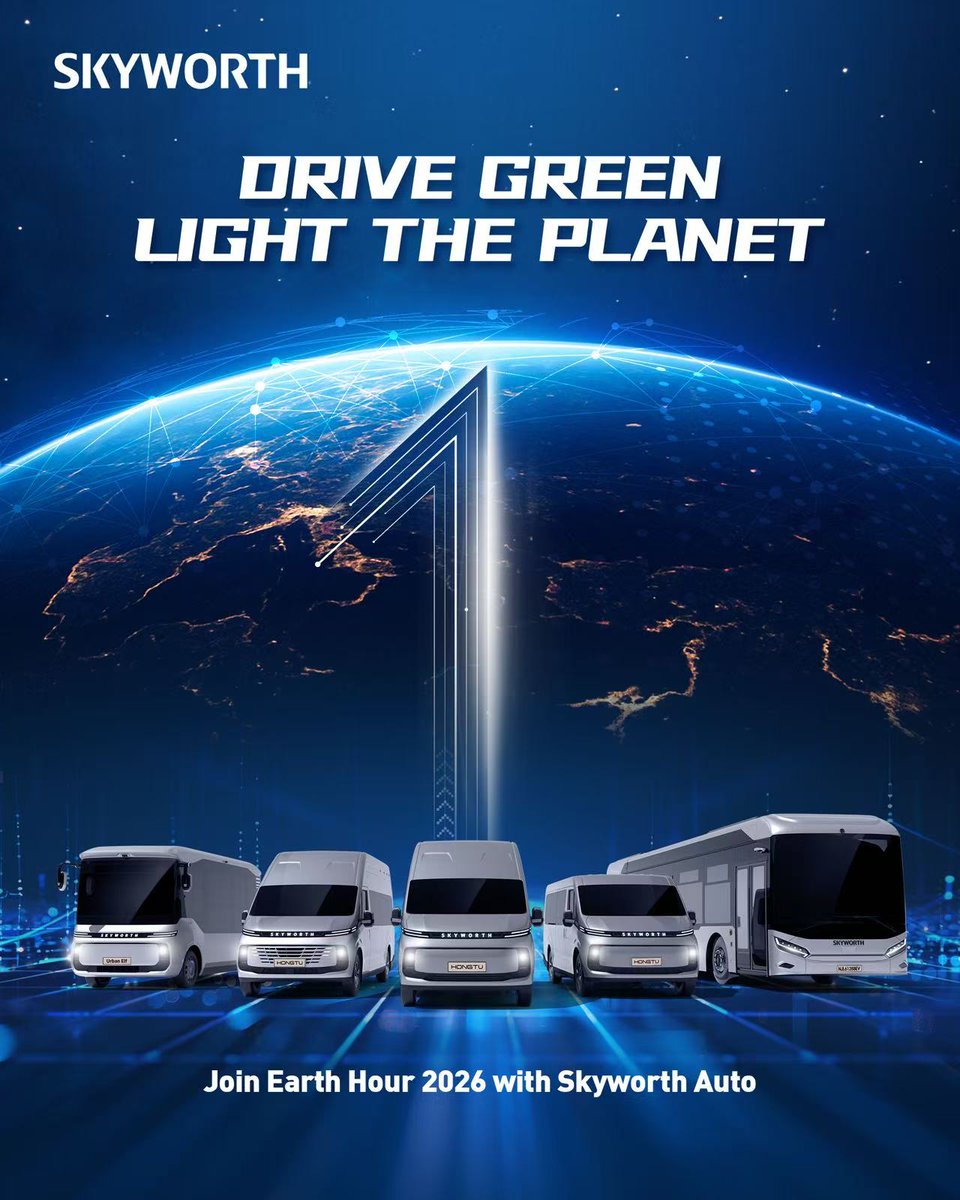Drive Green, Light the Planet.
Join Skyworth Auto for #EarthHour2026
Let’s turn off lights and drive toward a sustainable future!
#SkyworthAuto #EarthHour #GreenMobility