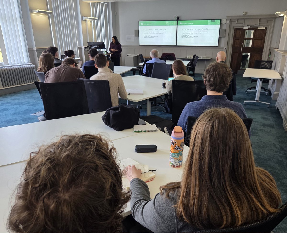 LordNortonLouth's tweet photo. Indira Rao, Counsel to Select Committees, giving this afternoon's @UniOfHull @politicsathull Parliamentary Studies Lecture on 'Parliament and Europe' https://t.co/gizYkbC2xW