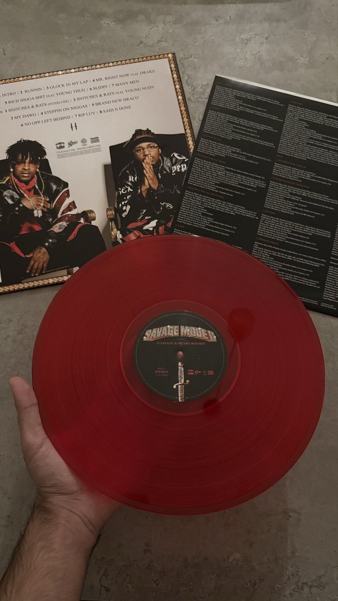 inx0n's tweet photo. Savage Mode 2 red vinyl https://t.co/0q3gVs3cD3