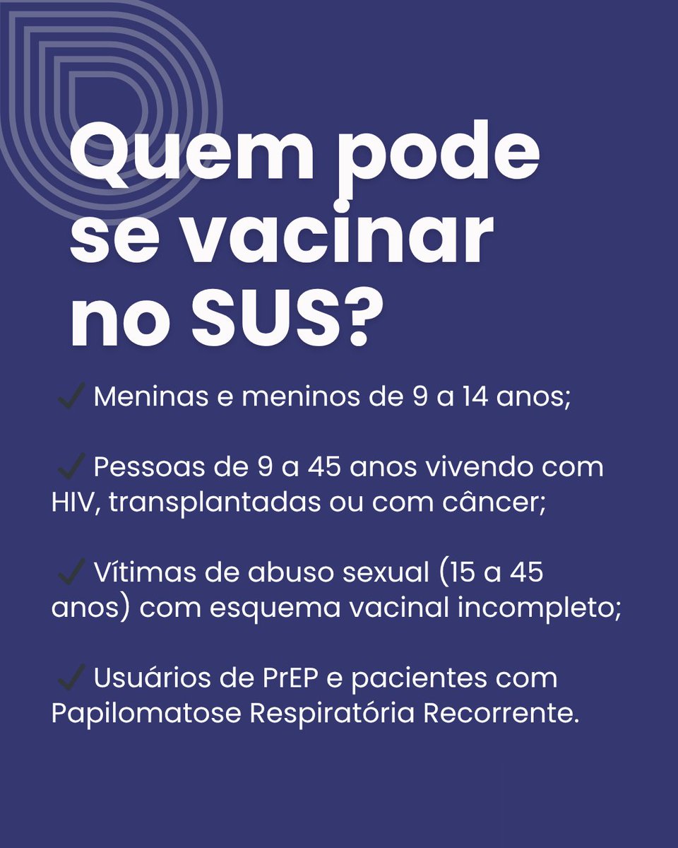 unicefbrasil's tweet photo. Você sabia que o HPV é a infecção sexualmente transmissível mais comum do mundo?
A boa notícia é que a vacina contra o HPV é gratuita pelo SUS e está disponível para meninas e meninos de 9 a 14 anos, além de outros grupos específicos.
#tmjUNICEF. https://t.co/ptxmGGEfoZ