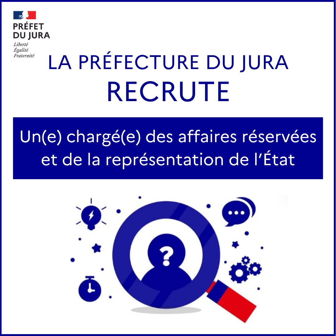 Image de Préfet du Jura - 📢 La préfecture du Jura recrute !&nbsp;  

Vous souhaitez vous engager dans le service public ? Le poste