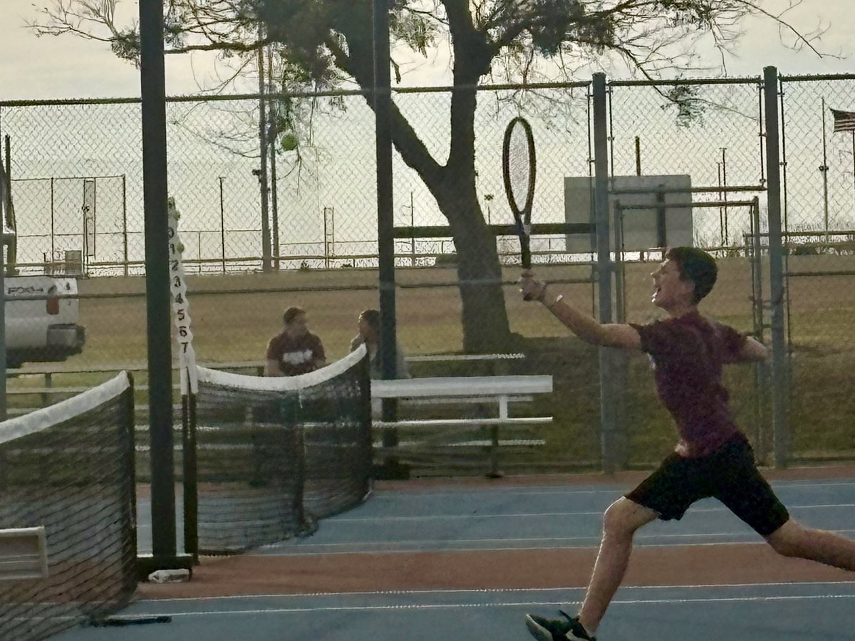 Zach_Crook's tweet photo. Caleb’s sports week: homer in baseball, pick 6 in football, and moved up to #3 in tennis! He keeps us busy! https://t.co/MDUquVjffx