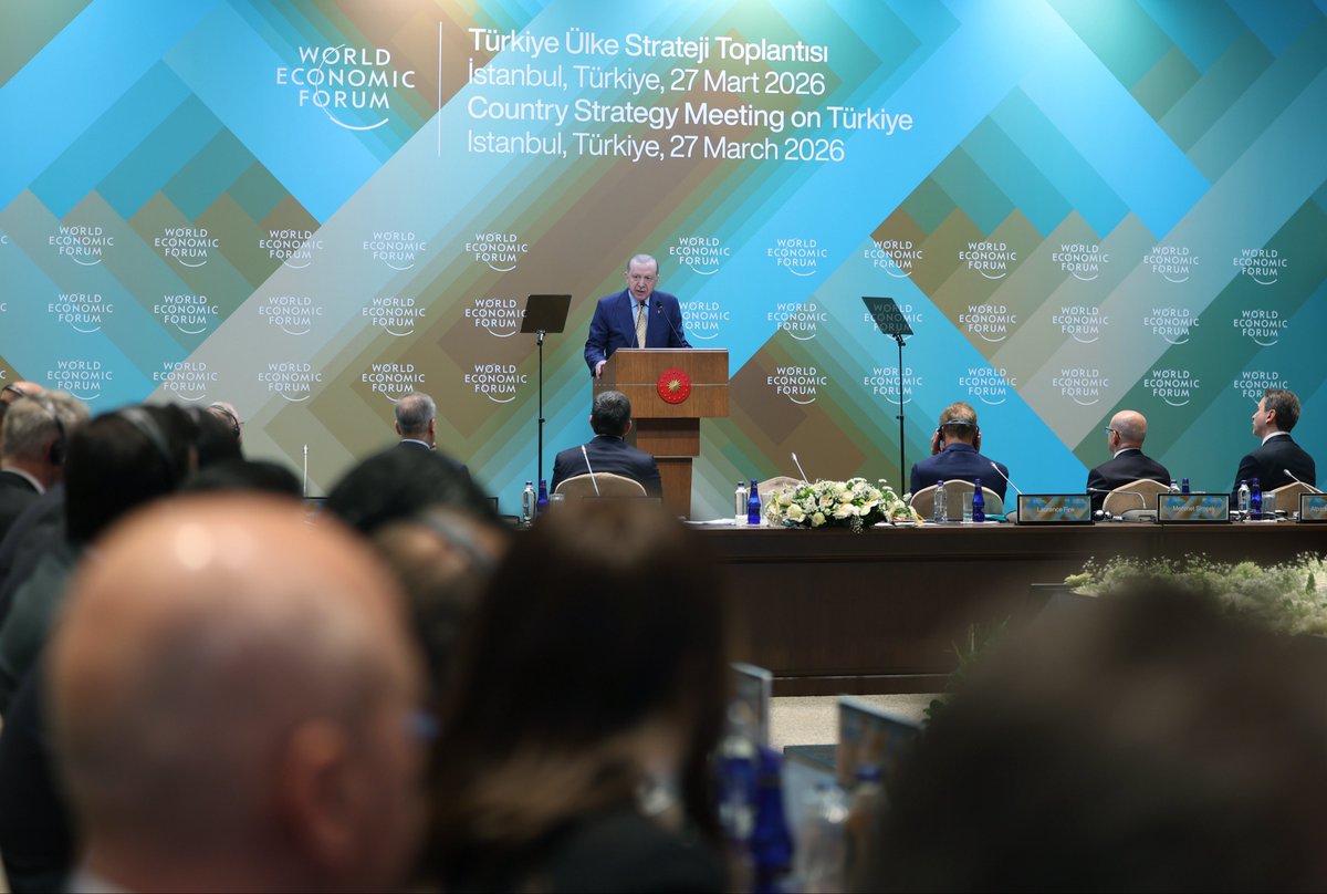 Cumhurbaşkanımız <a href="/RTErdogan/">Recep Tayyip Erdoğan</a>, Dünya Ekonomik Forumu Türkiye Ülke Stratejisi Toplantısı'na katıldı.