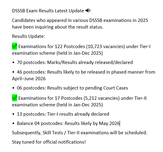 Delhi Subordinate Services Selection Board tweet media