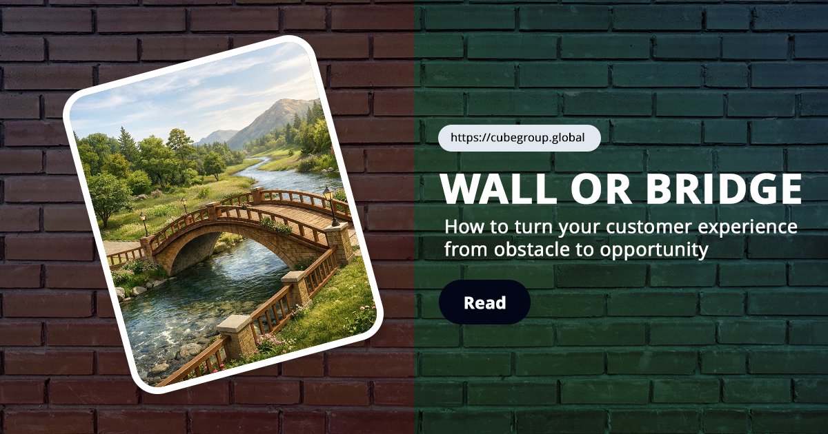 CUBEgroupglobal's tweet photo. Are you building walls or bridges for your customers?  
Friction pushes them away. Connection pulls them closer.  
New insight: How to stop pushing people away and start building real loyalty.  https://t.co/BhumjKnnVb https://t.co/gK0qtsiuud
