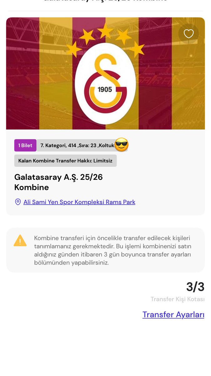 DevranYakup's tweet photo. GALATASARAY 2026 / 2027 SEZONU KOMBİNE DEVİR EDİLECEKTİR. DM'den iletişime geçebilirsiniz.

#kombinedevret #kombinedevir #galatasaray #bilet #biletarıyorum #kombine #uA #devir #biletdevir https://t.co/0Dv5SLbCPV