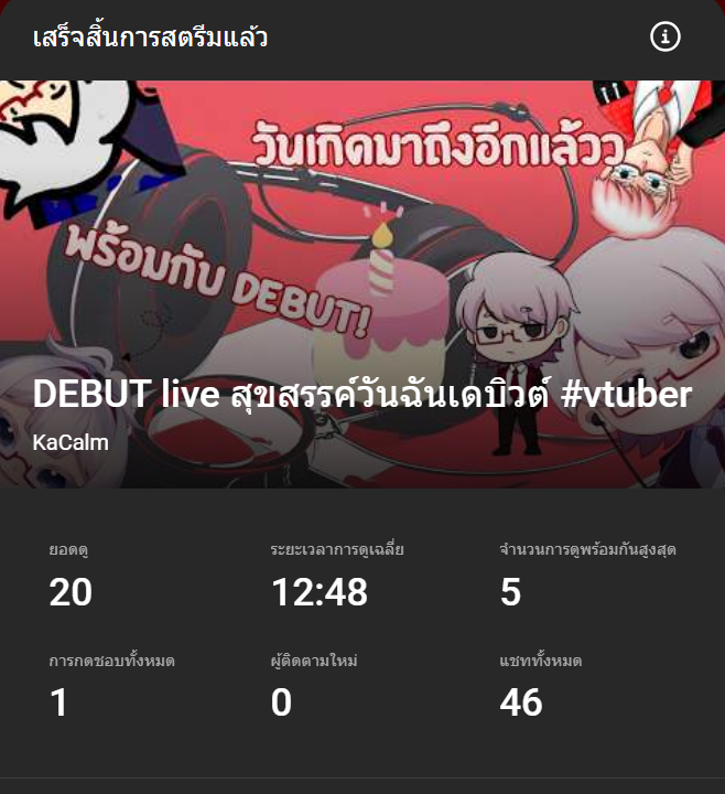 จบกันไปแล้วนะครับบบกับการไลฟ์เดบิวต์ของผมในวันนี้นะครับและร่วมด้วยวันเกิดอีกกขอบคุณครับผมมม