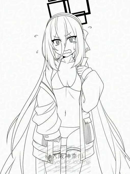 何となくの思い付きでケイちゃんの線画を投げる 