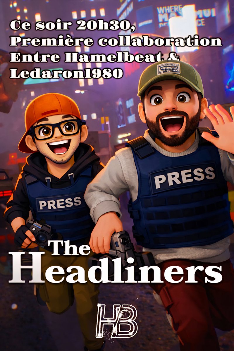 hamelbeat's tweet photo. Ce soir marquera la première collaboration entre Le Daron et Hamelbeat 😁🤜🤛 Nous allons être en plus en mode découverte sur le jeu Headliners
Le tous sera diffusé sur nos chaînes twitch vers 20h30 et il y a 3 tirages de cartes cadeaux (xbox, playstation et steam) https://t.co/wLkxku5x9V