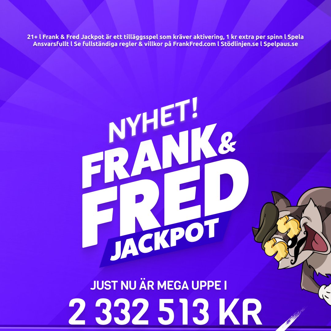 Allt börjar med Frank &amp; Fred.
Jackpotten är glödhet just nu.

🔥 frankfred.com/lobby

  21+  | Spela ansvarsfullt | stödlinjen.se 
#jackpot #casino #slots #lebunny #hacksaw
