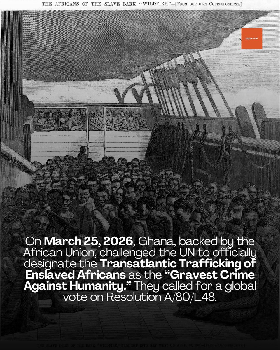comunity_run's tweet photo. Ghana just took the lead on the world stage, and the majority of the global community stood in solidarity. 🌍 This resolution isn't just a label; it’s a massive win for the Decade of Reparations (2026–2036) and the reclaiming of our history. 

We are celebrating this historic momentum regardless of any opposition but we would love to hear from you. What is your take on their decision?

#japarun
#japarun #africantechcommunity #AfricanDiaspora #OnlineCommunity