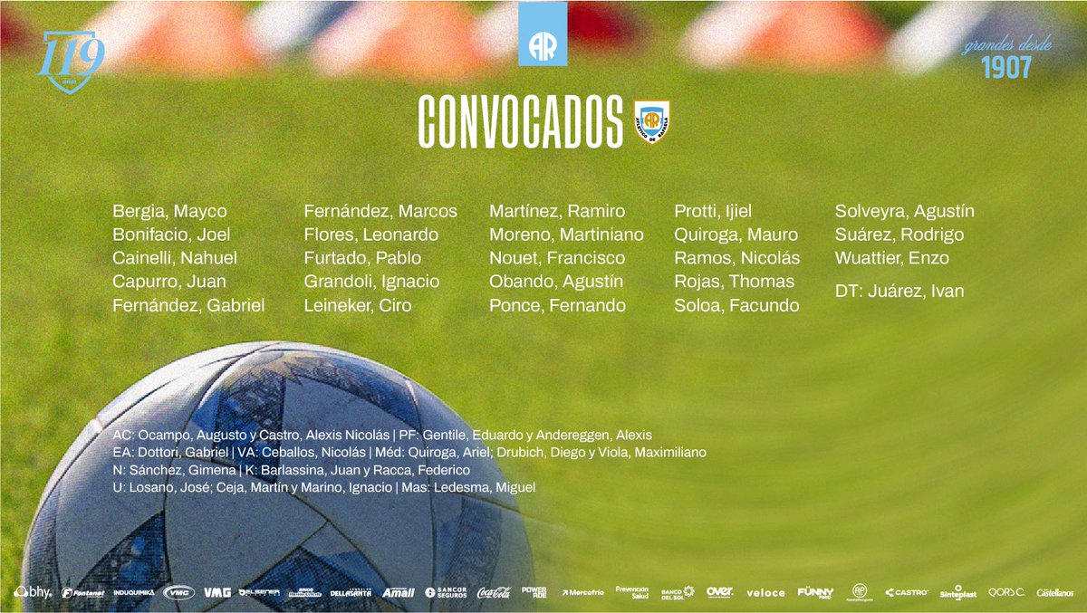 OficialAMSyD's tweet photo. 📝 Los convocados por Iván Juárez para enfrentar a Belgrano de Córdoba por los 32avos de final de la Copa Argentina.

#VamosNosotros
🩵🤍🩵 https://t.co/rb6Z3dZKBt