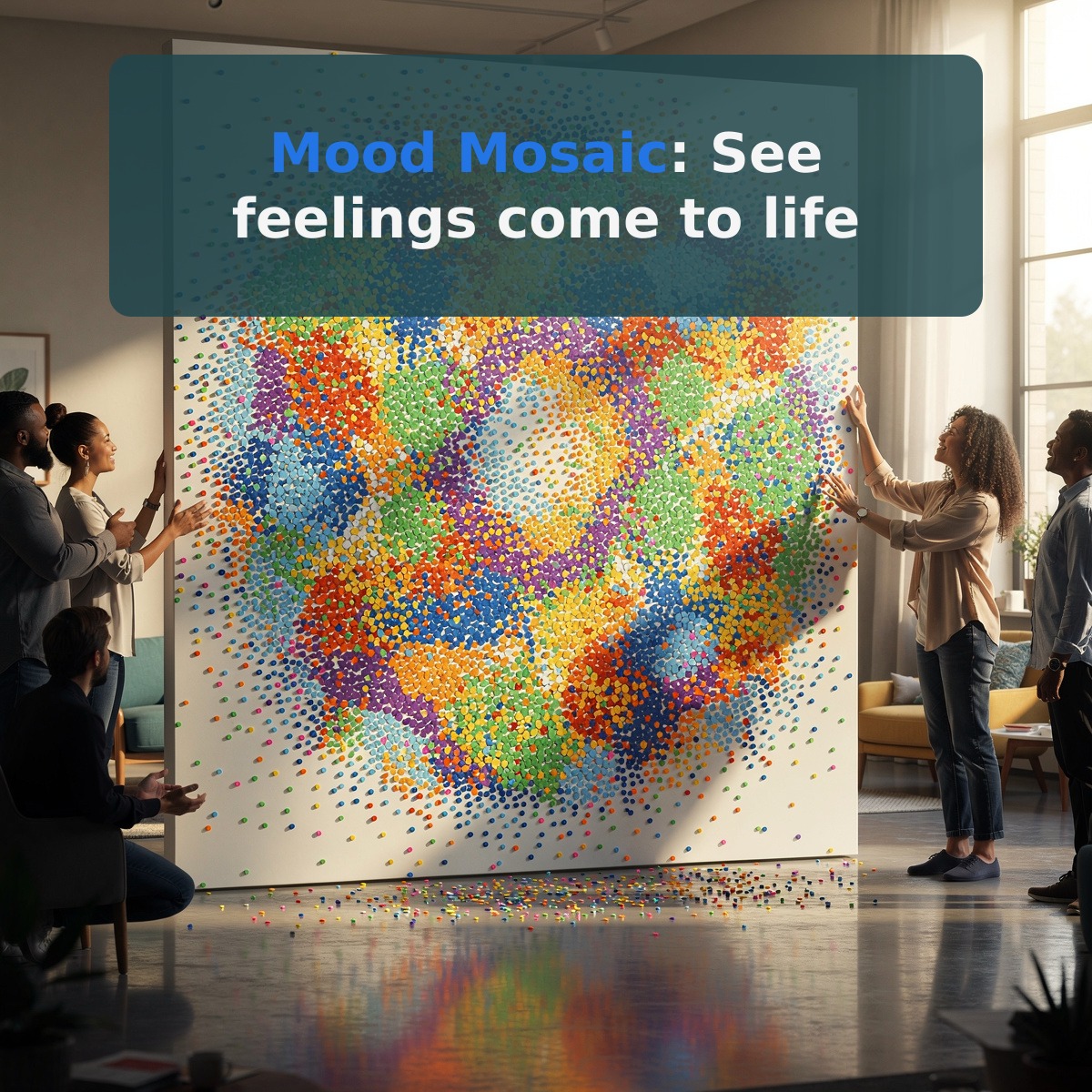 Miinglinc's tweet image. Drop your color-watch the room change. Experience the magic of shared feelings turned into art with our Mood Mosaic

#MoodMosaic #Empathy #VirtualEvents