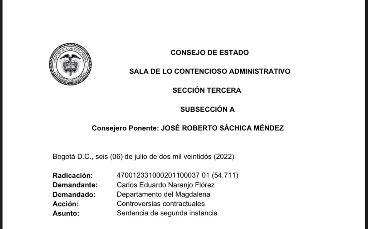 CarlosABallest4's tweet photo. La ausencia del certificado de disponibilidad presupuestal (CDP) o de registro presupuestal (RP) no se configura como una causal de nulidad absoluta del contrato, por tratarse de una irregularidad que incide en su ejecución  (pago de obligaciones), pero que no afecta su validez👇 https://t.co/uOpvb7mTQE