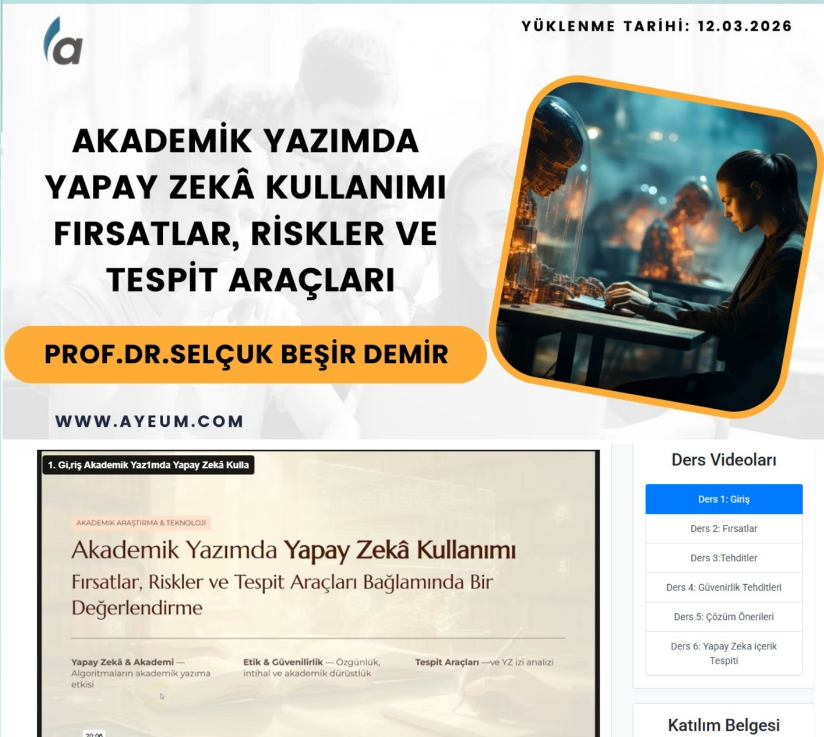 Yapay zeka araçlarının etkili kullanımını göstermeden önce,  yapay zeka araçlarının nasıl-etik-kullanılması gerektiği konusunda okur-yazarlıklar kazandırmak öncelik gibi duruyor... Son eklenen bu eğitimi herkese  tavsiye ediyoruz.