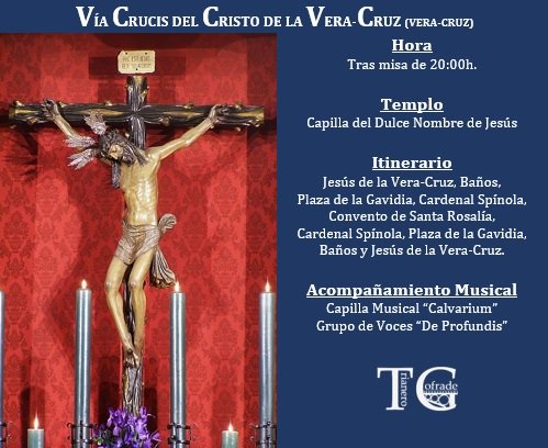 Trianero_cofrad's tweet photo. 📆 #AgendaTC | Hoy vía crucis de Jesús de la Vera-Cruz de la @VeraCruzSev
⛪️ Capilla del Dulce Nombre de Jesús
🕗 Tras misa de 20:00h.
🗣 @deprofundis_vg y @CCalvarium
#ViernesDeDolores
#SSantaTC #SSantaSevilla26
#TDSCofrade #TrianeroCofrade https://t.co/V6uzCDAAjY
